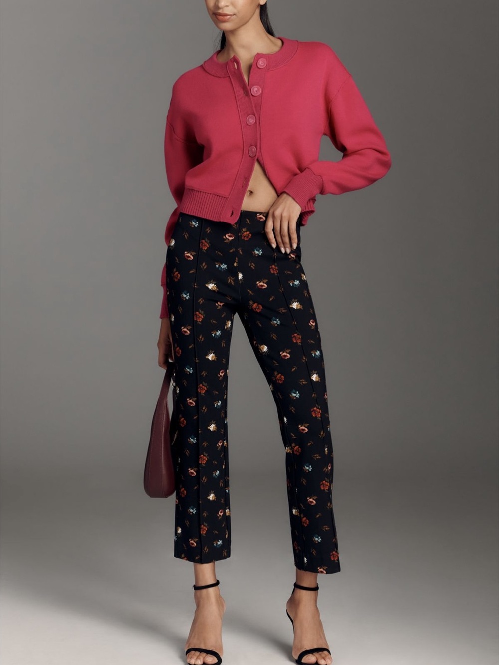 Meave Anthropology Poppy floral kick flare pant XS Tall NWT